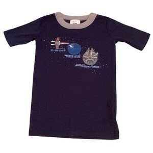 Hanna Andersson Star Wars Blue Gray Short Sleeved Pajama Top Size 8 Organic